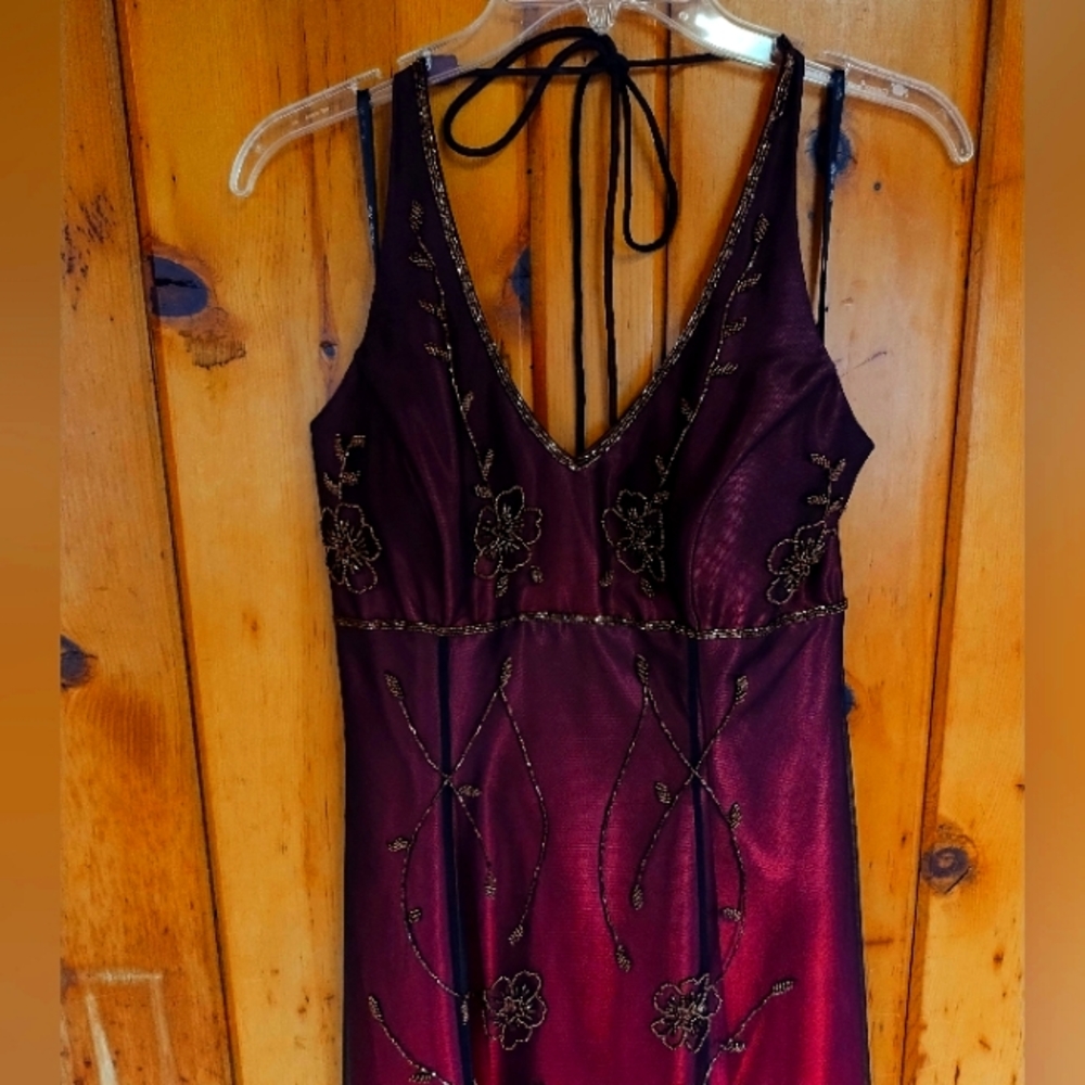 Blondie Nites Burgundy Formal Prom Dress